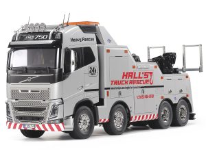 Tamiya Volvo FH16 Globetrotter 750 8x4 Tow Truck with Silver Pre-Painted Body Components