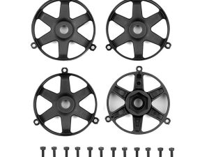 TEAM ASSOCIATED DC10 FT ADJ. WHEEL FACE PLATE, BLACK (4)