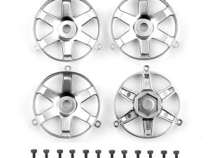 TEAM ASSOCIATED DC10 FT ADJ. WHEEL FACE PLATE, SILVER (4)