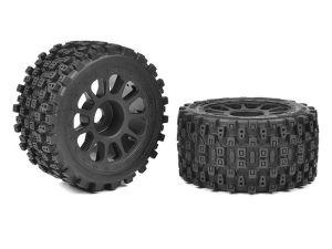 Corally TEAM CORALLY 1/8 BUGGY TYRES SCORPION XTB REAR WIDE BLK RIM