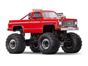 Traxxas TRX-4MT Chevrolet K10 1:18 4WD Electric Monster Truck, Red (+ TQ, ECM-2.5, Titan 87T, 750mAh LiPo, USB Charger)