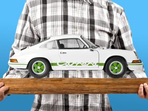 White Porsche 911 Carrera RS 2.7 1/8 Scale Metal & Plastic Kit